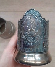Pair Soviet silver plated