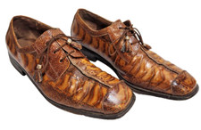 Marco Vicci Zack Mens Crocodile Shoes 8.5M Brown 90s Rockabilly Business Casual