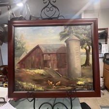 Vintage Hand Painted Oil On