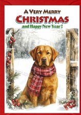 Labrador Retriever Red Fox Dog (4"x6") Christmas Card (Blank inside) - Starprint