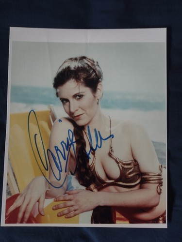 Carrie fisher autographed 8x10 - fisher,
