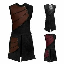 Medieval Renaissance Viking Knight Men Halloween Cosplay Costume Long Tops Armor