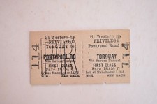 Railway Ticket GWR Torquay to