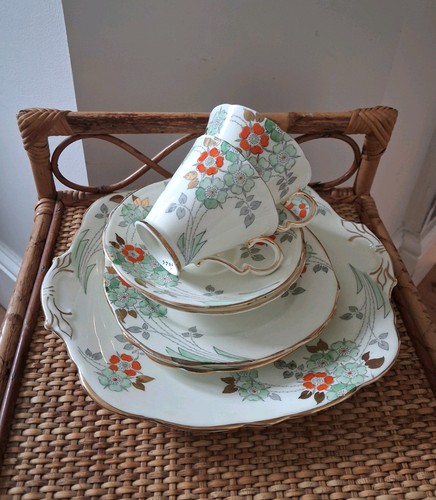Vintage bone china set cake - bone,