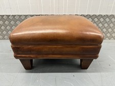 Laura Ashley ‘Burlington’ Tan Brown Leather Chair Footstool