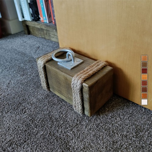 Rustic doorstop wooden - rustic,