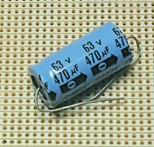 470uF 63V ELECTROLYTIC CAPACITOR CONDENSER AXIAL -40 +85C C1980 16x32mm