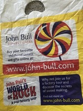 Vintage JOHN BULL CONFECTIONERS JohnBull Sweet Factory PLASTIC CARRIER BAG