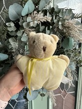 Mothercare Bear Soft Toy yellow 6” tall striped plush