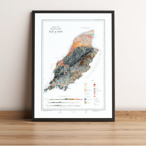 Isle man old map 1913 - of,