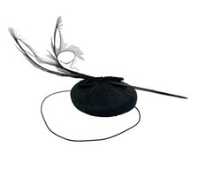 Rachel Trevor- Morgan Black Feather Pillbox Women’s Hat Fascinator