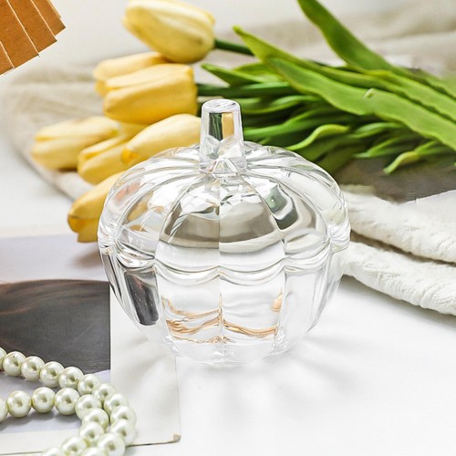 Glass pumpkin jar - glass,