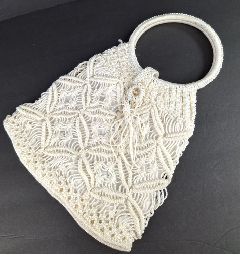 Vintage handmade macrame - handmade, purse