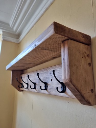 Rustic coat rack - shelf,