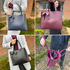 ex House of Fraser Therapy Burgundy Black Navy Tote Bow Bag Handbag RRP £49