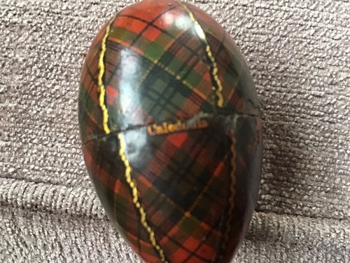 Mauchline tartan ware egg - ware,