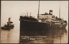 H.M.T. "VITA" troopship / hospital ship Leaving Southampton 9.3.20