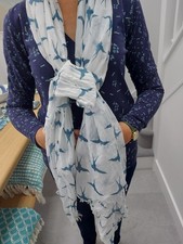 Jonny Kimber Cotton Scarf, Swallows