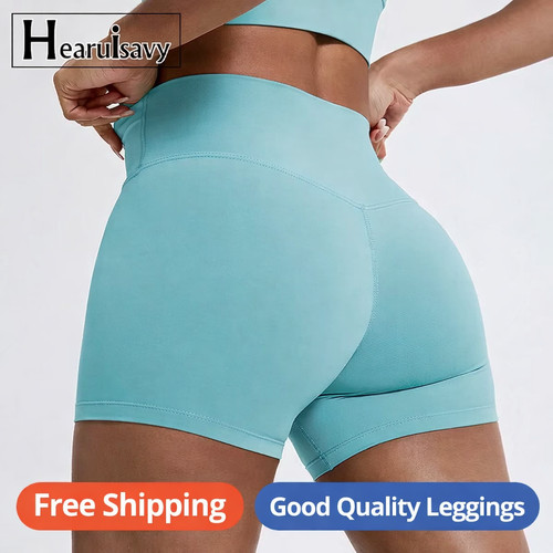 Women high waist yoga shorts - waist,