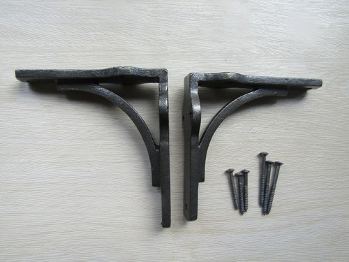 Pair rustic iron - of, shelf