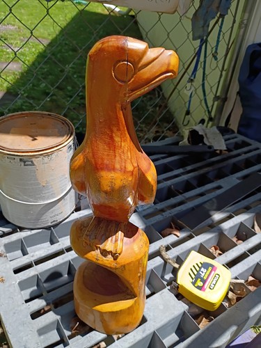Hand carved woodeagle - a, hand-carved