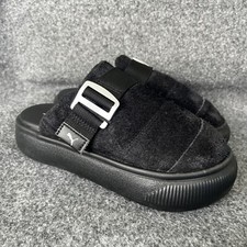 Puma size 3 black Suede Mayu Mule slip on shoes trainers