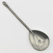 Vintage A E Williams Repro Pewter Hand Cast Spoon Tudor Medieval Acorn Knop
