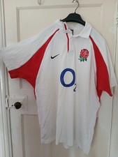 England Vintage 2002 White Rugby Shirt Long Sleeve XL