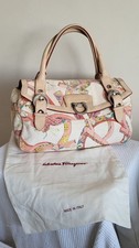 SALVATORE FERRAGAMO Vintage Hand Bag I  Printed Canvass