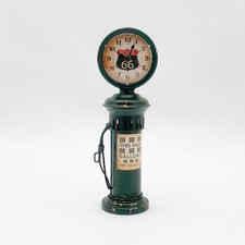 Large 37 cm Metal Vintage Garage Gas Petrol Pump Mantel Clock Retro Home Decor