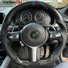 Real Carbon Fiber Steering Wheel Fit BMW M5 M6 F01 F06 F10 F12 F90 No Heated