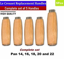 Replacement wooden handles Complete set Fits Le Creuset Pan 14, 16,18, 20 and 22