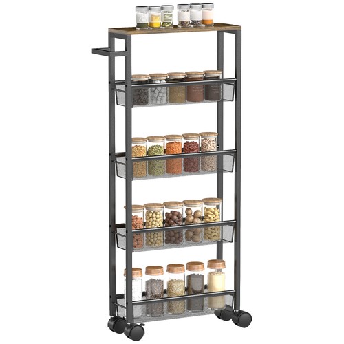 Homcom rolling kitchen - rolling,