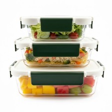 Airtight Borosilicate Glass Food Storage Container Set – 3PCS