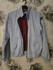 Mens Blue Jump The Gun Brighton Harrington Jacket Size Medium skinhead logo 