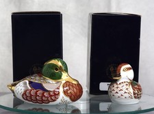 Royal Crown Derby ‘Bakewell Duck & Duckling’ Exc Ltd.Ed Boxed Paperweights Gold