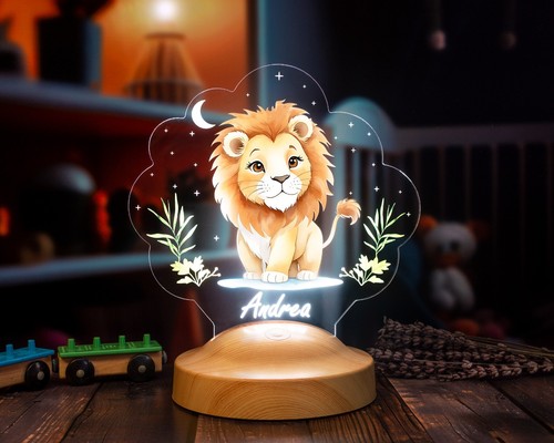 Personalized lion led lamp - personalized,