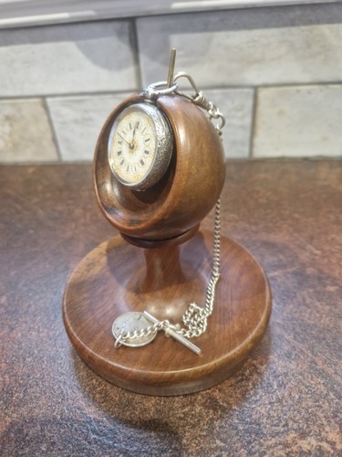 Antique mahogany pocket watch - mahogany,