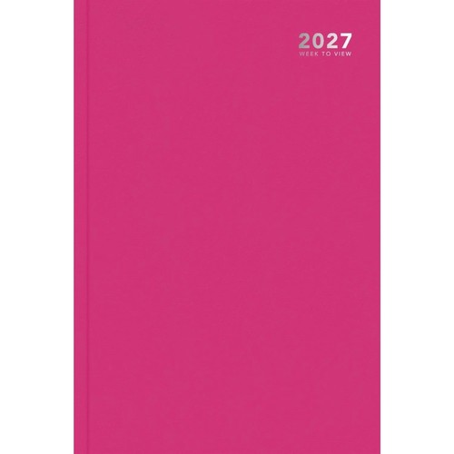 Pink hardback week view - week, a4