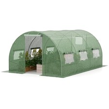 Large Hoop Hot House Windproof Gardening Canopy Tunnel Tent-Green