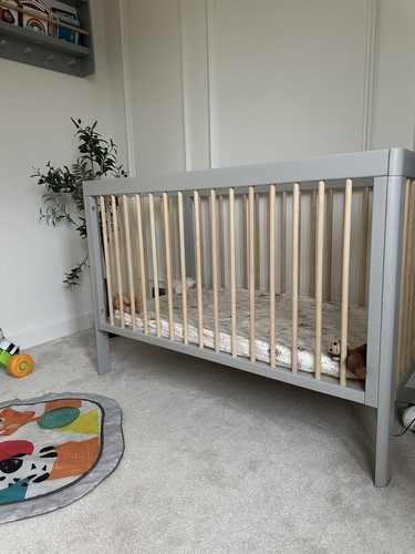 Grey oak cot bed - oak, with