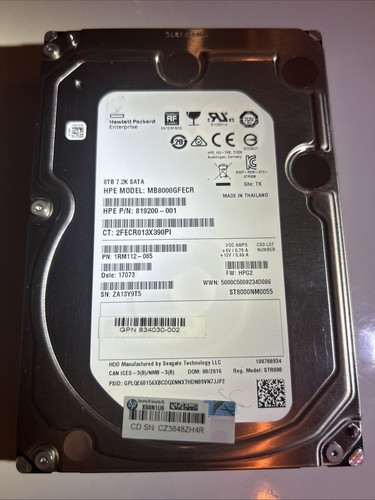 Enterprise 8tb sata 6gb - hp,