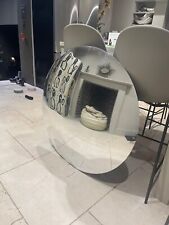 Large round convex hanging mirror 34.4 inches tall/wide 