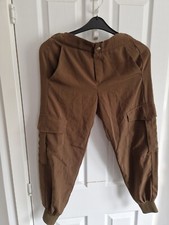 Ladies Green Cuffed Legs Zara Cargo Trousers