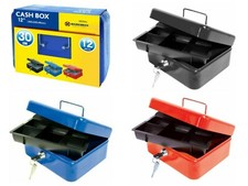 Metal Cash Box Money Coin Bank Deposit Steel Security Safe Petty Key Lockable