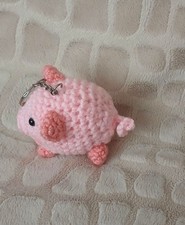 Handmade Crochet Pink Pig
