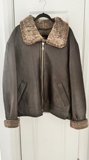 Leather and sheepskin aviator - and,