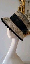 BHS VINTAGE BEIGE BLACK POLKA