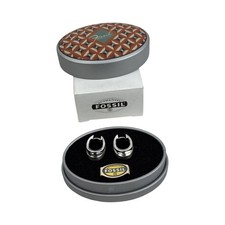 Fossil 2 Step Hooped Silver