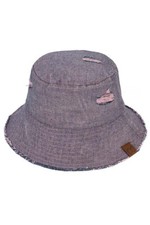 C.C Exclusive Natural Handmade Cotton Stone Washed Denim Sun Bucket Hat